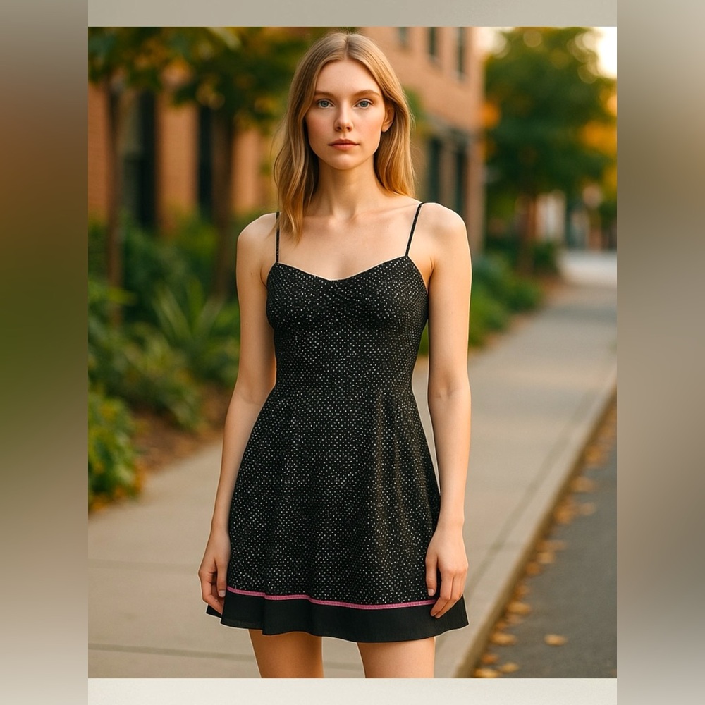 Black and White Polka Dots Strapless Dress Women’s